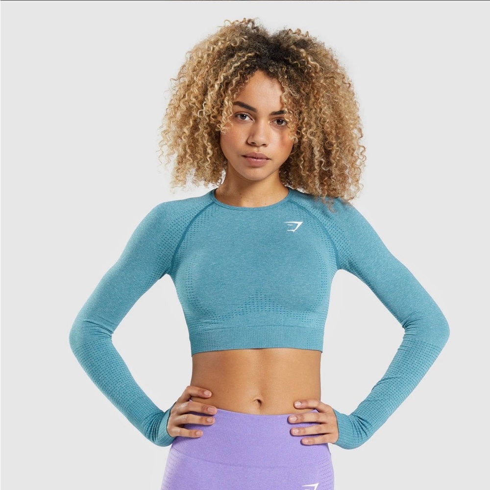Gymshark Vital 2.0 Long Sleeve Top on Teal (Size S)